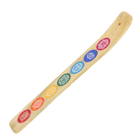 Incense Holder Natural with Colour Chakras Theme 25cm Length 1pce