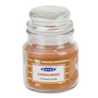 Satya Scented Candle in Glass Jar 85g Brown Sandalwood Scent 1pce