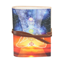 Chakras Pocket Journal Leather 10cm Mystic Design Spell/Writing Book (4x3")