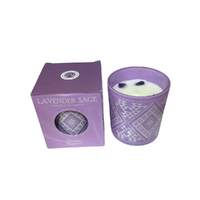 120g Boho Organic Candle with Gem, Lavender Sage Scent for Relaxing Home Decor