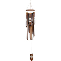 5 Tube Bamboo Wind Chime with Tree Of Life Design Natural Soft Tone 1pce