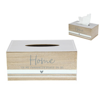 Tissue Box Home Design Grey & Natural Colour 25cm Table Decor