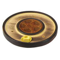 Incense Stick & Cone Holder 10cm Round Shape - Pentagram Design