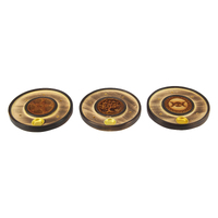 3x Incense Stick & Cone Holders Set 10cm Round Shape Design
