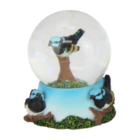 Snow Globe Blue Birds Animal in Glass Water Ball 4.5cm 1pce