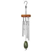 Gemstone Wind Chime Dark Green Sail High Zen Pitch Wooden Top 23cm