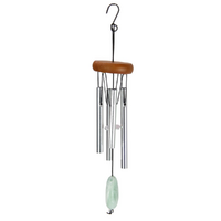 Gemstone Wind Chime Light Green Sail High Zen Pitch Wooden Top 23cm