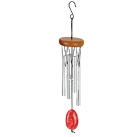 Gemstone Wind Chime Red Sail High Zen Pitch Wooden Top 23cm