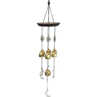 Brass Bell Wind Chime Sun & Moon Features 58cm Soft Pitch
