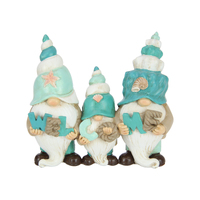 Beach Gnomes with Welcome Sign Cute Aqua Blue 14cm Resin 1pce