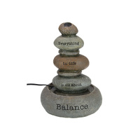 Cairn Rock Water Fountain with Inspirational Wording 35cm AU Plugin Pump