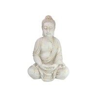 Rulai Buddha Statue in Cream White & Gold 68cm Meditating