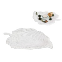 27cm MDF Leaf Decor Plate Ð Natural Style Decorative Accent
