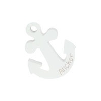 13cm White MDF Anchor Plaque - Nautical Wall Decor