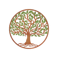 60cm Coloured Tree of Life Wall Art - Metal Decorative Hanging Decor