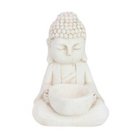 32cm Holding Pot Cream Buddha Resin Home Or Garden Decor Ornament