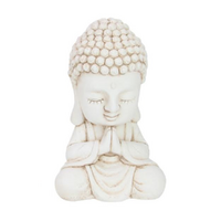 34cm Cream Praying Buddha Statue Hands Together Meditating Ornament