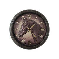 40cm Black Frame Horse Wall Clock, Home Antique Style