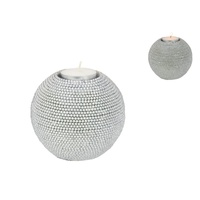 9cm Silver Ball Tea light Holder, Decorative Candle Holder for Home Decor