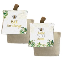 Bee Yourself 18x18cm Door Stop by Kelly Lane - "Bee the Change" Wording