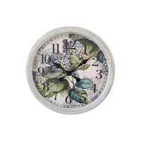 40cm Hydrangea Wall Clock, Floral Theme by Kelly Lane