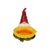 30cm Garden Gnome Bird Feeder With Sun Flower Colourful