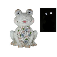 31cm Solar Garden Frog with Light-Up Eyes - Outdoor Decorative Solar Decor