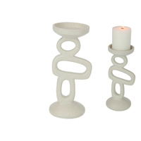 24cm Abstract Coral Chain Pillar Holder, Modern Decorative Candle Stand