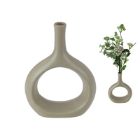 23cm Camel Ceramic Vase with Modern Art Design, Minimalist Home Decor Accent