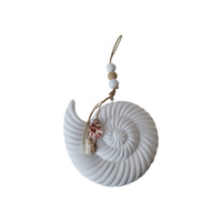 38cm Spiral Shell Wall Decor - Coastal Style Nautical Wall Accent