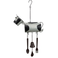60cm Tin Cow Wind Chime - Rustic Farm Garden Decor