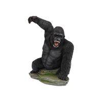 48cm Alpha Mountain Gorilla Statue - Majestic Wildlife Jungle Decor