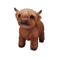 16cm Standing Brown Highland Cow Figurine - Cute Farm Animal Decor