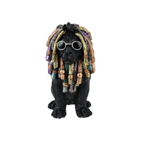20cm Sitting Reggae Lion Statue, Rasta Decor Figurine for Home or Office