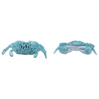 27cm Ceramic Crab Ornament with Aqua Coral Design - Coastal Home Decor