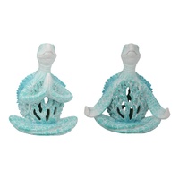 21cm Meditating Turtle Figurine with Coral Finish ร Coastal Zen Home Dยcor