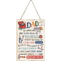 Dad Wisdom Wall Plaque 30x20cm, Hanging Sign with Funny & Heartfelt Sayings