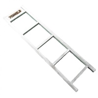 150cm x 38cm White Wash Wooden Ladder with Brown "Towels" Wording Vintage Style Shabby Chic