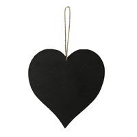 22cm Wooden Heart shaped Hanging Black Board Great for Café's or Notice Board