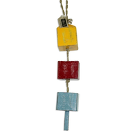 65cm Wooden Hang Bouy Colored Nautical Theme, Hamptons Style