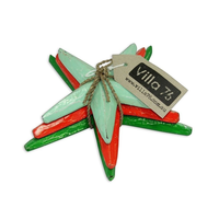 Nest of 3 Starfish Green & Orange, Three Sizes Wooden 14cm, 18cm, 22cm