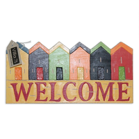 40cm Wooden “Welcome” Hanging Sign / Plaque Beach House Theme Rustic Style