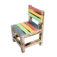 40cm Kids Wooden Chair, Washed Coloured Beach Look