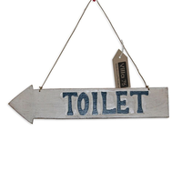 40cm “Toilet” Hanging Arrow Sign / Plaque, Beach Theme Double Sided Directional