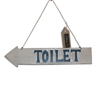 40cm ÛÏToilet۝ Hanging Arrow Sign / Plaque, Beach Theme Double Sided Directional