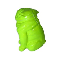 31.5cm Fluro Green British BullDog Designer Resin Statue / Ornament