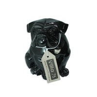 16.5cm Sitting Black British Bull Dog Designer Resin Statue / Ornament bulldog