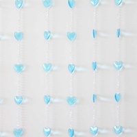 90x180cm Beaded Door Curtains Blue Heart Design MQ-041
