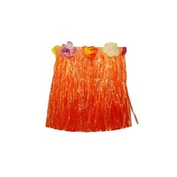 30cm Orange Small Hawaiian Kids Hula Skirt Flower Theming