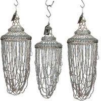 White Seashell Chandelier Oval Style Vintage Mobile Beach Decor